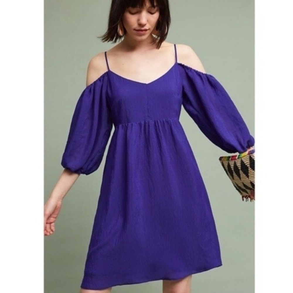 Moulinette Soeurs Carina Open Shoulder Dress Blue